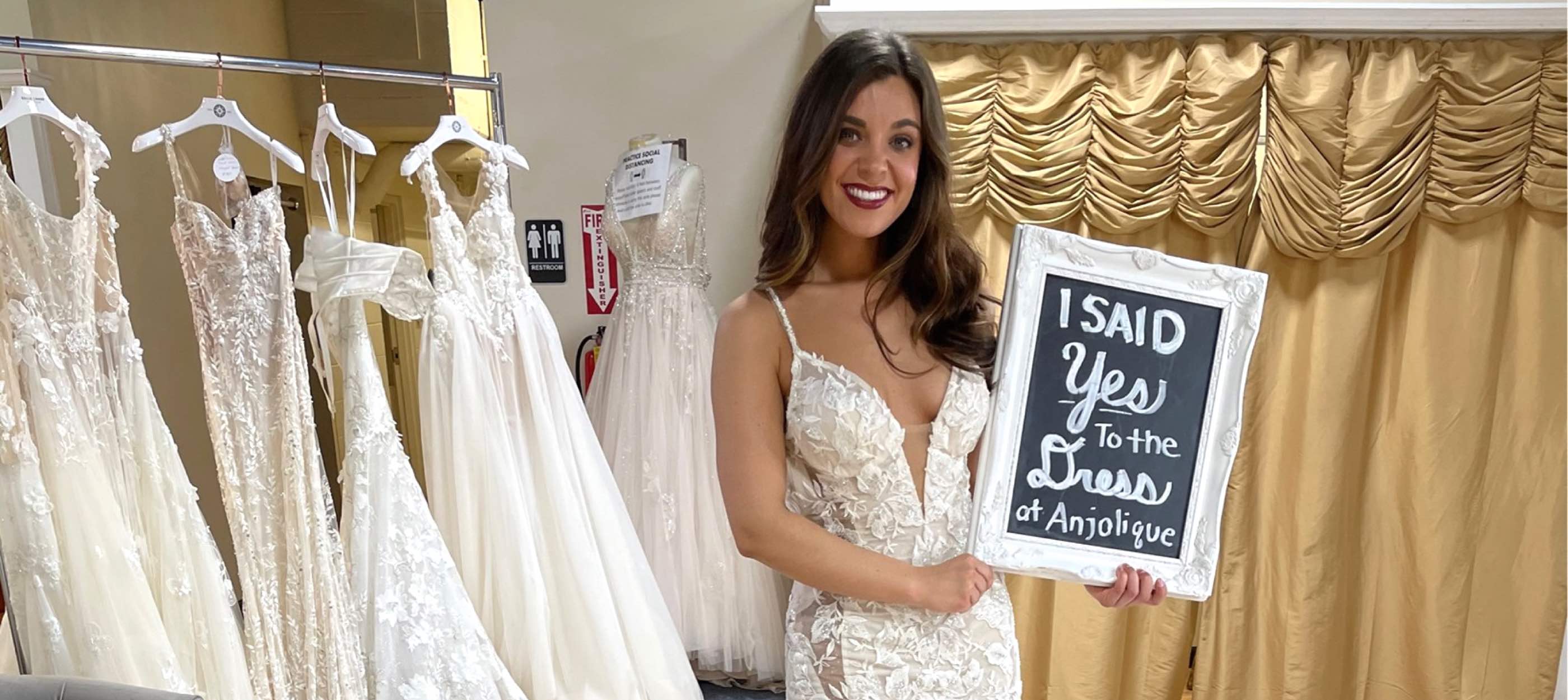 Model wearing a bridal dress