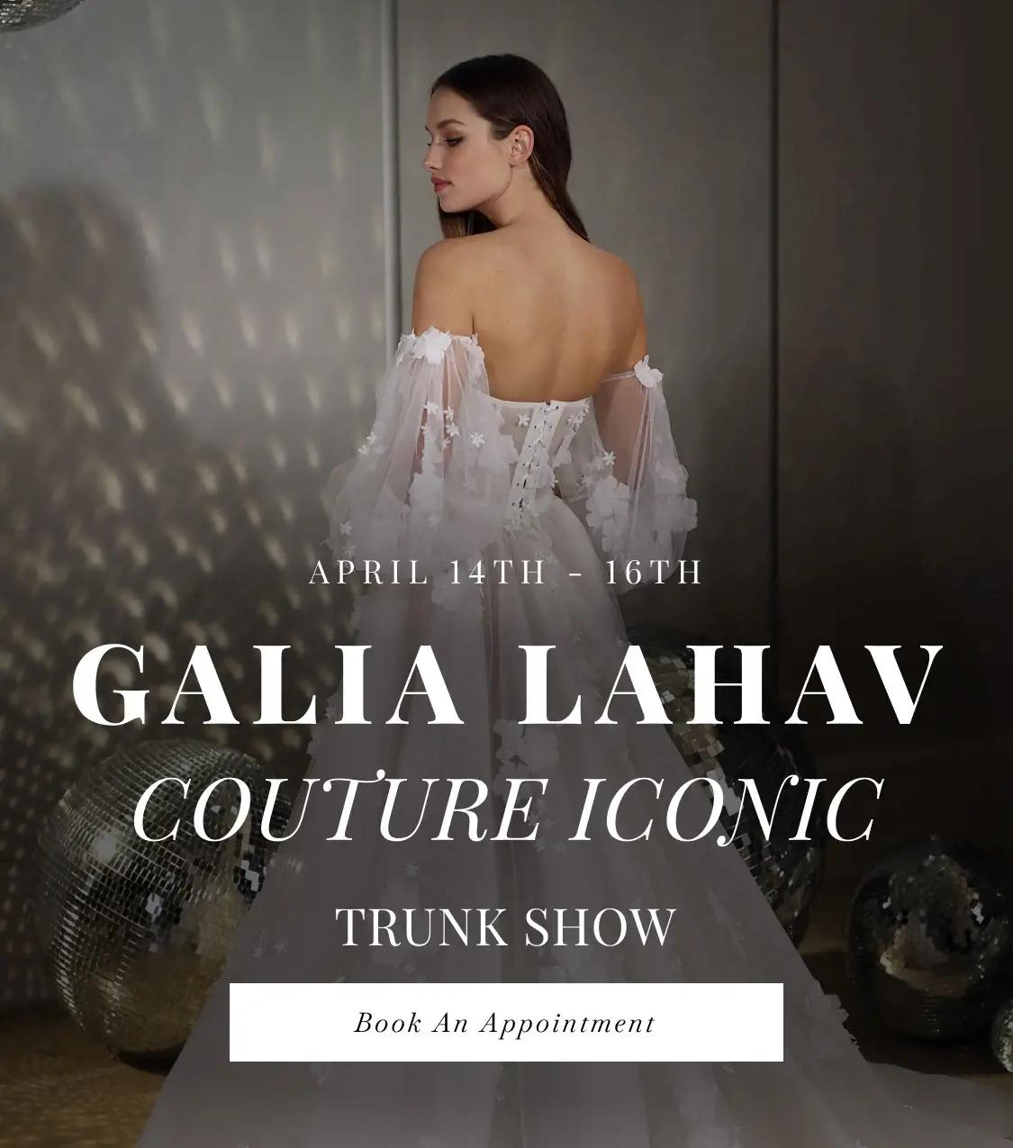 "Galia Lahav Couture Iconic Trunk Show" banner for mobile