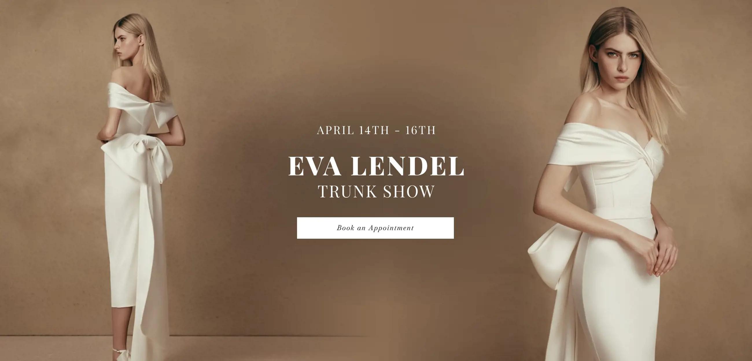"Eva Lendel Trunk Show" banner for desktop