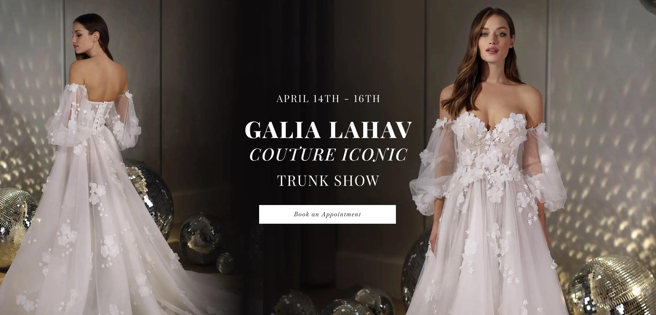 "Galia Lahav Couture Iconic Trunk Show" banner for desktop