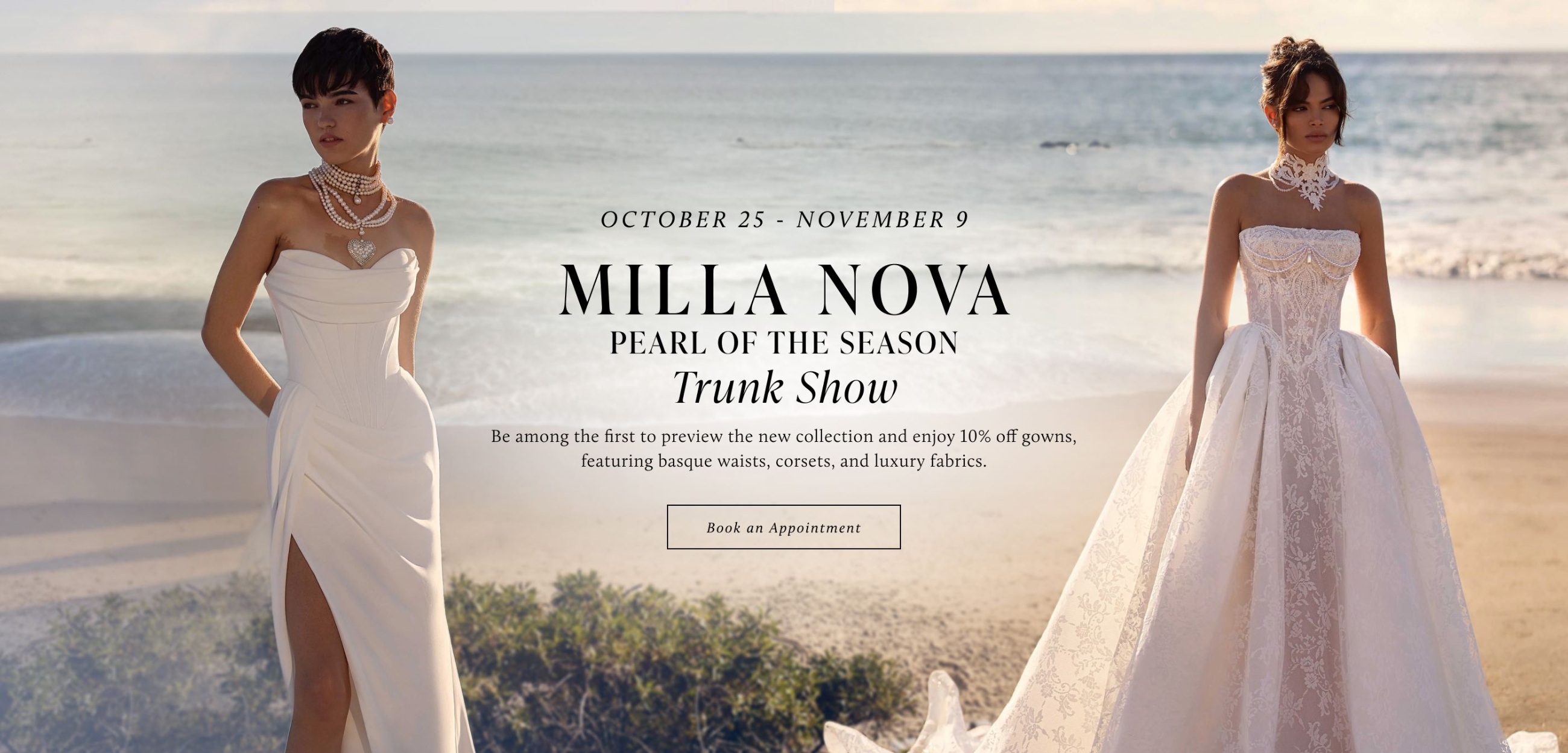Milla Nova - Pearl of the Seasons Trunk Show Desktop Banner
