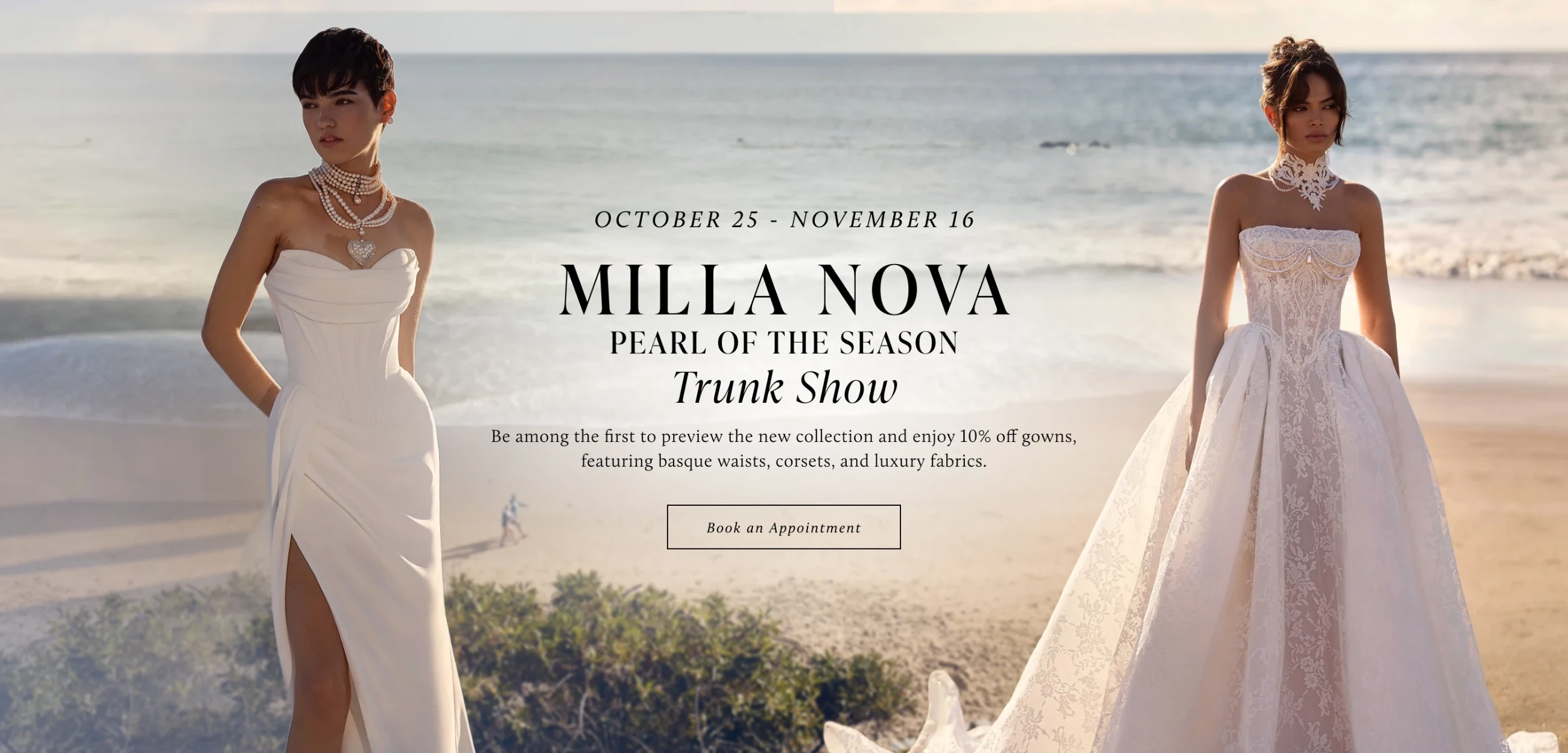 Milla Nova - Pearl of the Seasons Trunk Show Desktop Banner