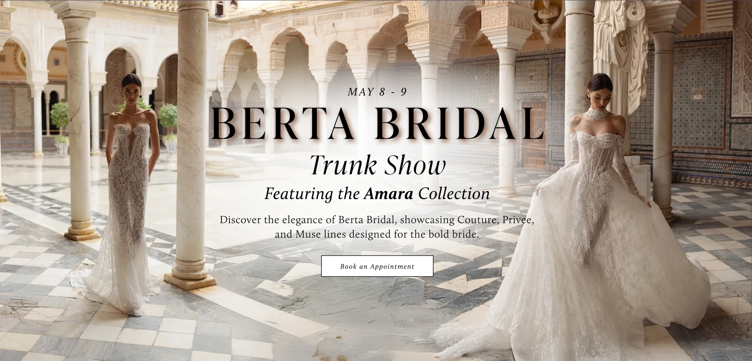 Berta Bridal Trunk Show Banner
