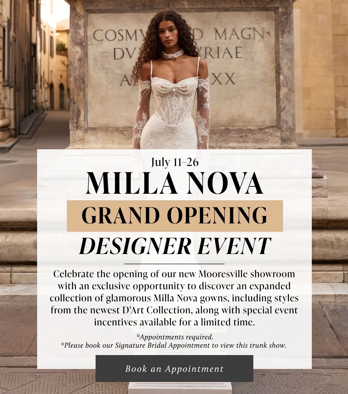 Milla Nova Grand Opening Designer Event Banner